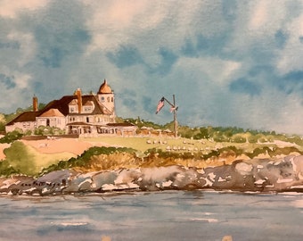 Custom Watercolor Landscape, Buildings, & Churches