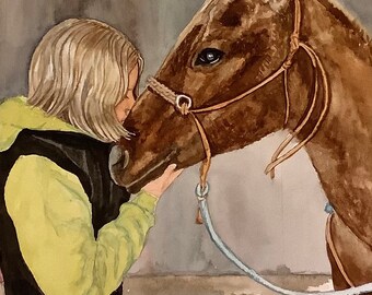 custom children's portraits in watercolour