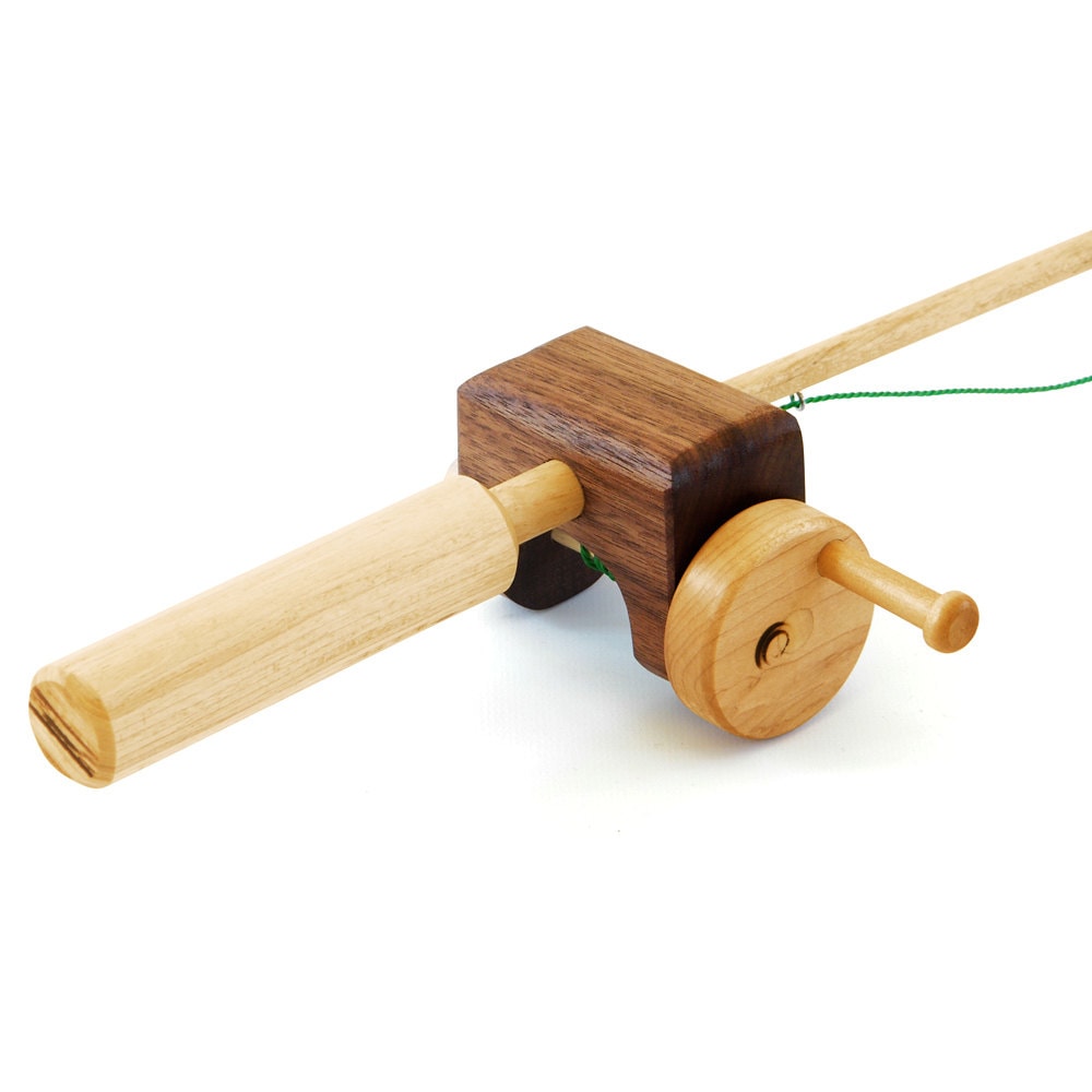 Wooden Fishing Rod and Fish - Etsy