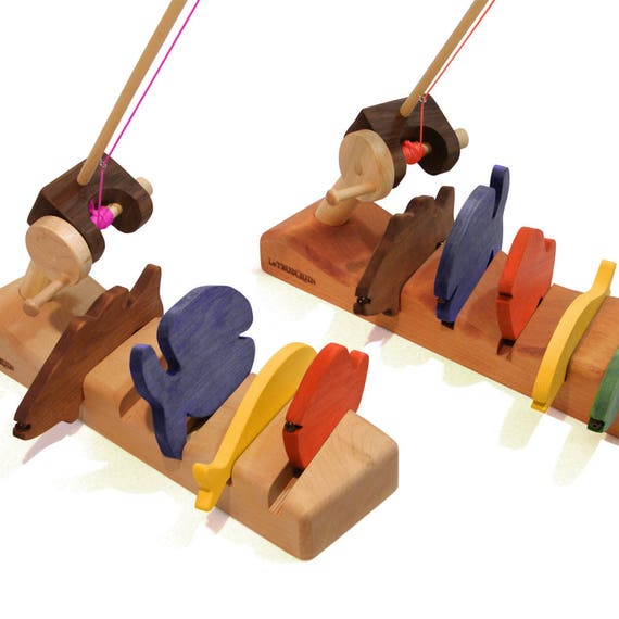 wooden toy fishing rod