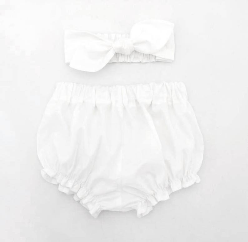 Baby Knot Headband Newborn Bloomers Newborn Outfit Baby Girl Headband Baby Bloomers Baby Girl Clothing Organic White Baby Bloomers