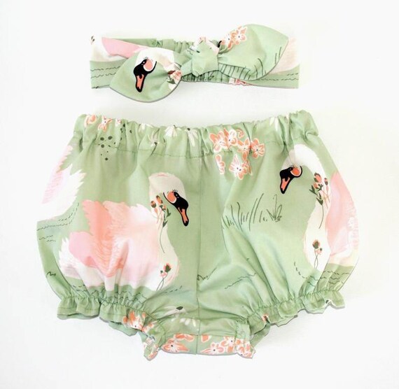 Dabbling Swans Baby Bloomers Organic Cotton Baby Girl Etsy