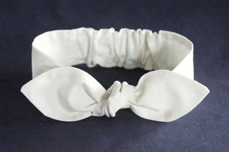 cotton knot,bow Organic cream headband baby girl headband