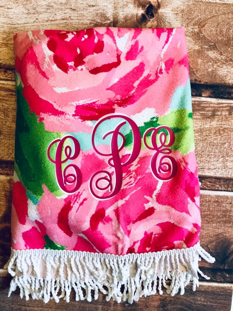 Sale 2999 Reg 3999 Beach Towel Lilly Inspired Towel Round Beach Blanket Beach Accessories Pool Towel Monkgrammed