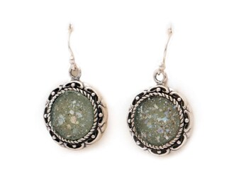 Roman Glass Earrings Authentic /& Luxurious With Certificate