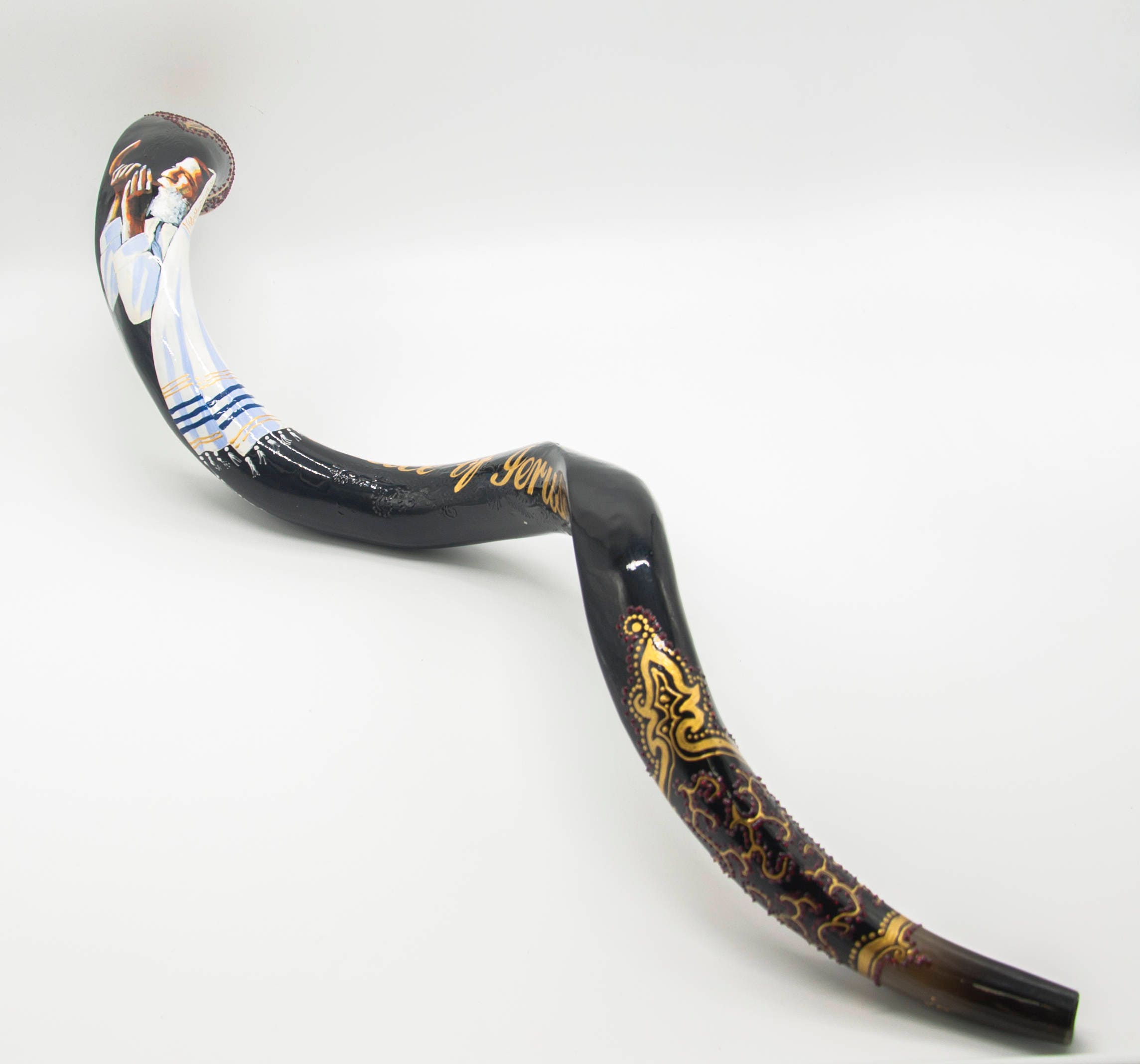 Shofar Yemenite Extra Large 4042 Painted with Prayer of Etsy