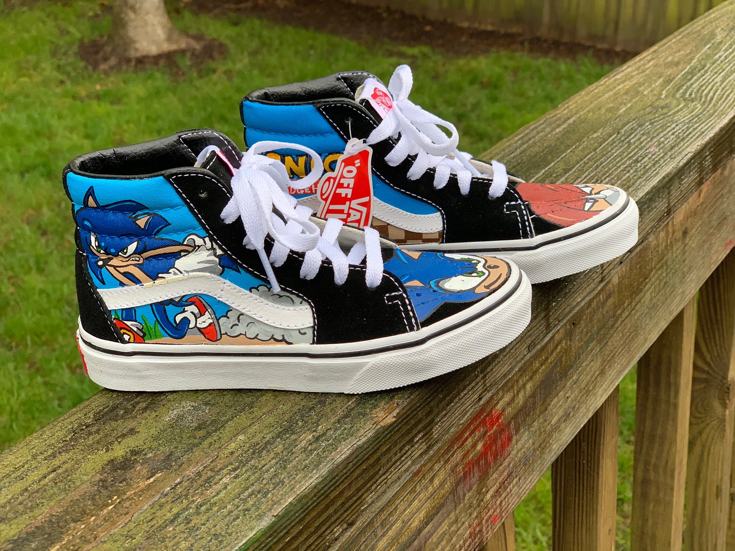 All Shadow (Sonic The Hedgehog) Pair of Custom Hand Painted Vans