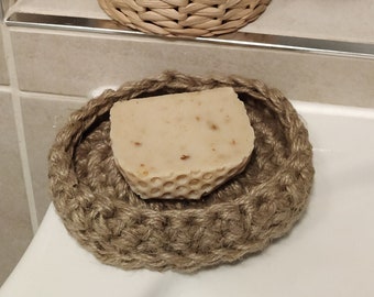 Natural Jute soap dish. Eco-friendly and durable. Mess free.