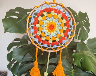 Round Wall Decor, dream catcher, summer vibes, garden decoration.