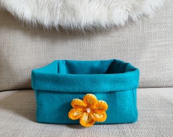 Nursery storage basket, soft felt storage solution.