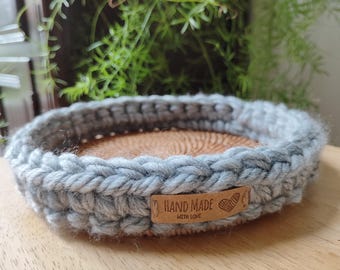 Handmade Crochet Basket: Sea Weed, Jute & Wool - Hygge Style