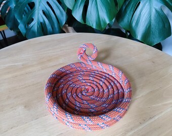 Upcycled Climbing Rope Basket, Handmade Small Storage Solution