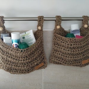 Jute hanging basket, eco-friendly.  Hanging storage basket. Great for boat or caravan.