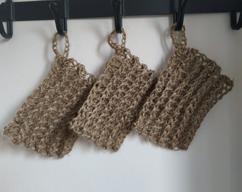 3er Set. Geschirrtuch aus Jute. Umweltfreundlich. Plastikfrei. Biologisch abbaubare Peelings.