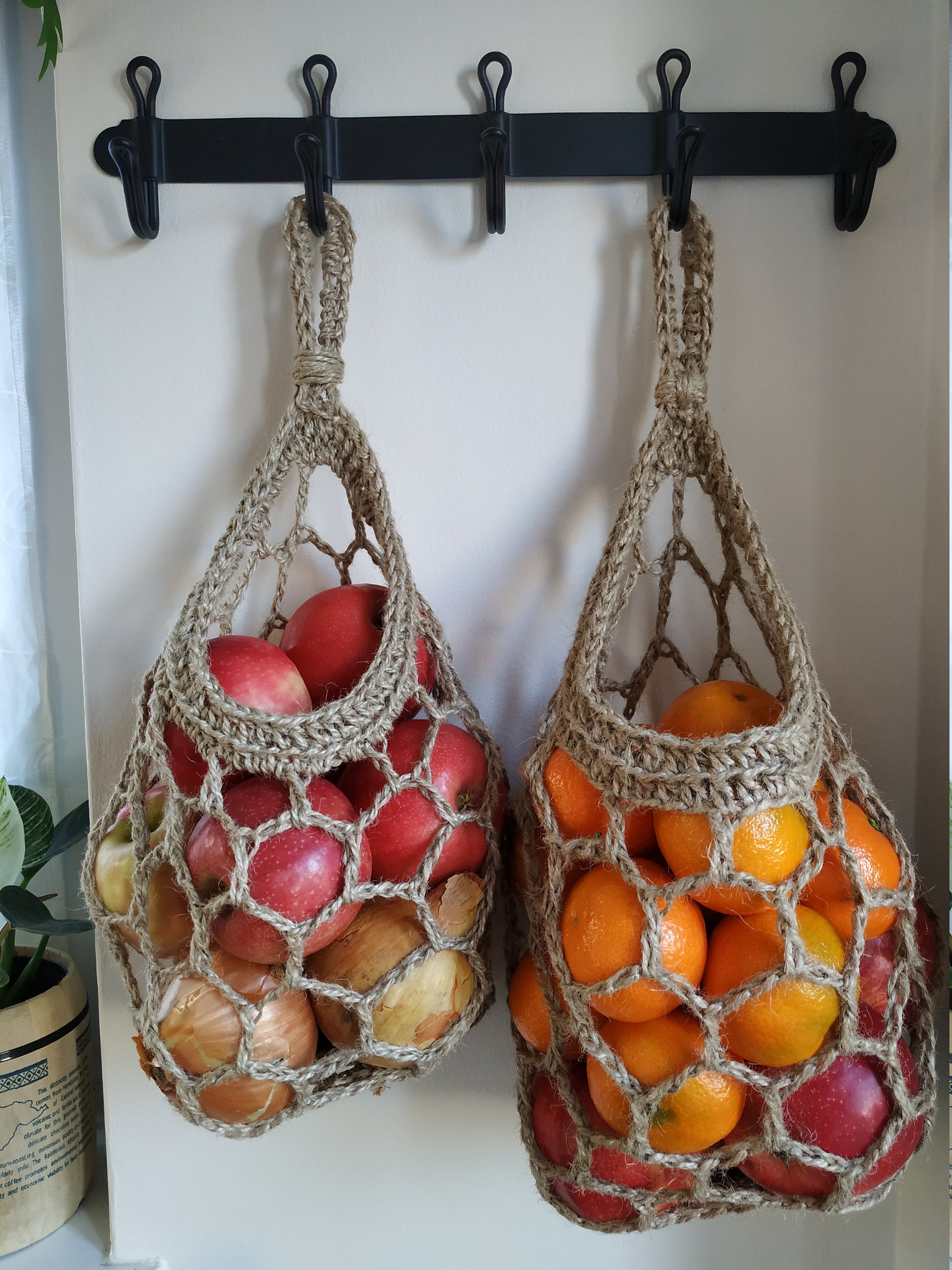 Jute Fruit Basket Ecofriendly Fruit/vegetable Hanging Etsy UK