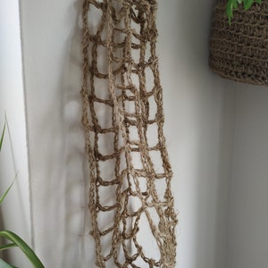 Unique Jute toilet paper holder, natural, eco-friendly, hanging hammock. Great for boat or caravan. image 2