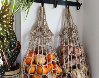 Handmade Jute Hanging Basket: Eco-Friendly Fruit & Vegetable Storage