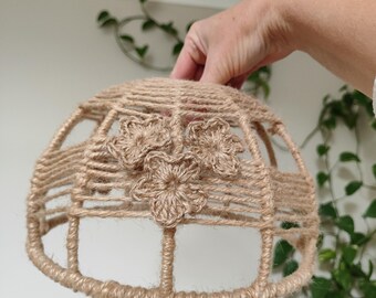 Unique Natural Jute Ceiling Lampshade  26 cm diameter.
