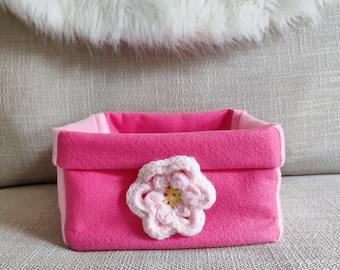 Nursery storage basket, soft felt storage solution.