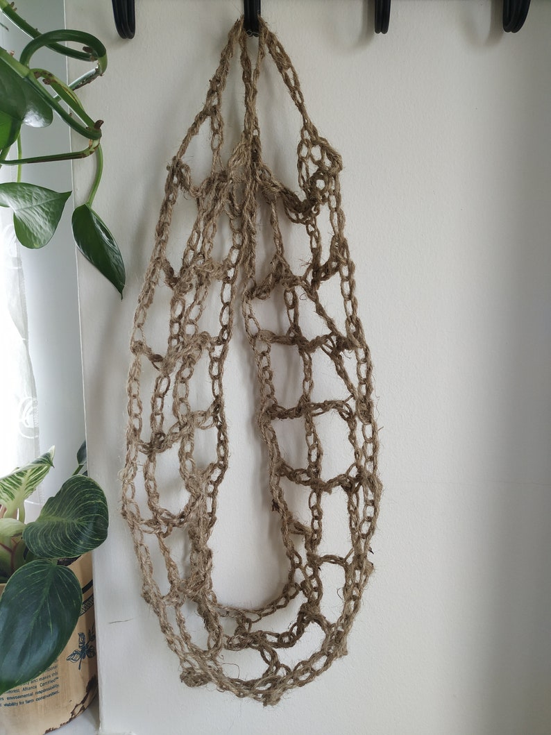 Unique Jute toilet paper holder, eco-friendly, hanging hammock. Great for boat or caravan. image 2