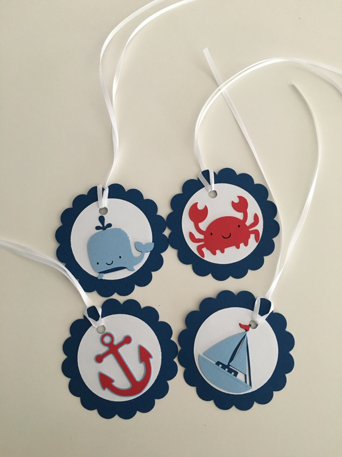 12 Nautical Gift Tags Nautical Favor Tags Nautical Themed Etsy
