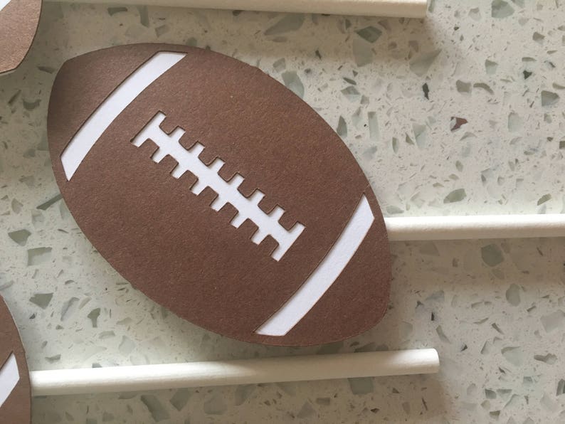 Football Sunday Set Of 12 Football Cupcake Toppers Football Birthday Football Party Decor Football Toppers Super Bowl Cupcake Toppers
