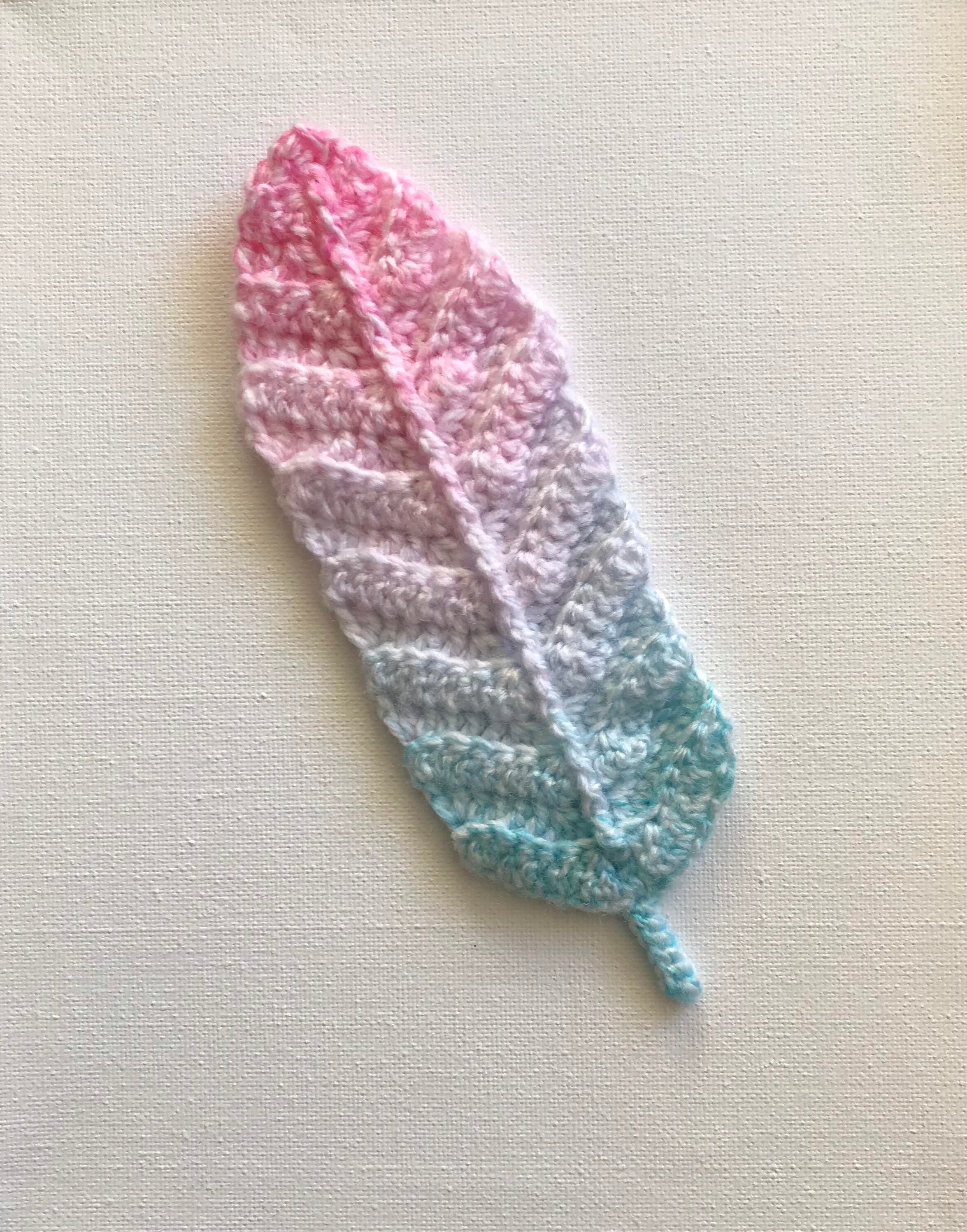 Crochet bookmark feather handmade in various colours gift Etsy