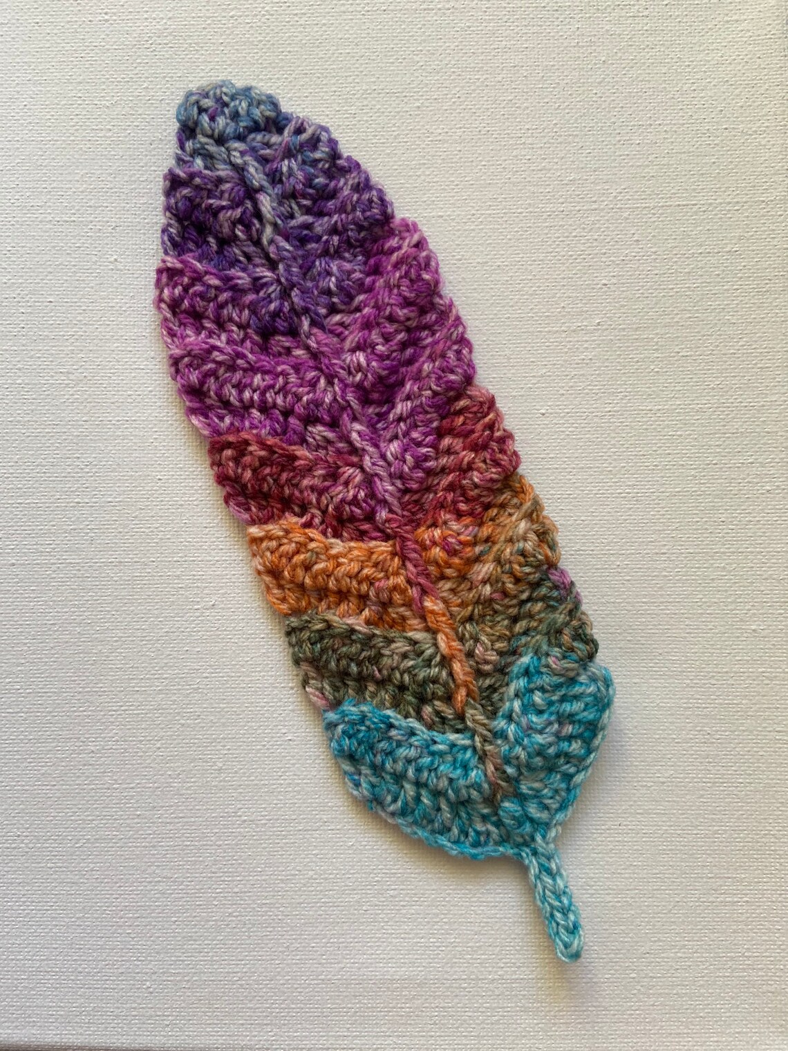 Crochet bookmark feather handmade in various colours gift Etsy