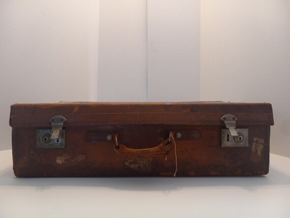 Distressed Vintage Leather Suitcase - image 6