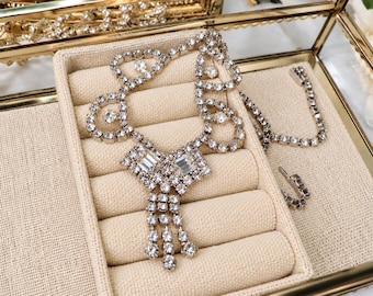 Vintage 1930s Rhinestone Necklace Art Deco Bridal Wedding Glam