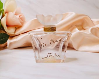 1940s Vintage Lenthéric Dark Brilliance Perfume Bottle French Art Deco Glass