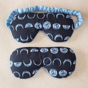 Moon Phases Print Weighted Flax Seed Eye Mask or Eye Pillow with Lavender Essential Oil