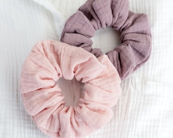 Large Double Cloth  Gauze Scrunchie Hair Tie