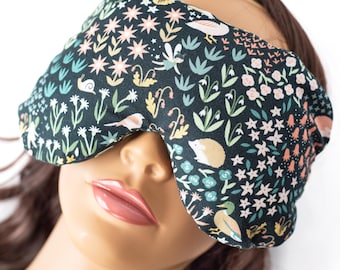 Weighted Flax Seed Eye Mask or Eye Pillow  With Machine Washable Cover, Lavender Essential Oil