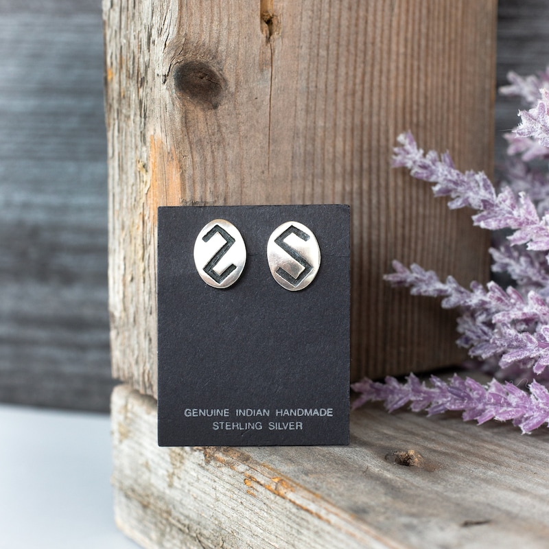 Vintage Handmade Hopi Sterling Earrings