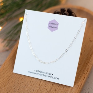 Lightweight PaperClip Single Chain Sterling Silver Necklace