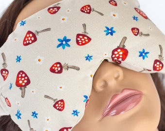 Weighted Flax Seed Eye Mask or Eye Pillow With Machine Washable Cover, Lavender Essential Oil