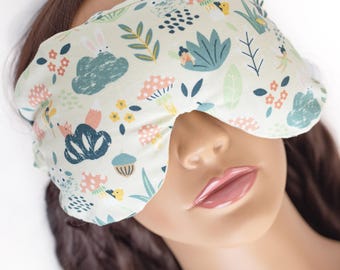 Weighted Flax Seed Eye Mask or Eye Pillow  With Machine Washable Cover, Lavender Essential Oil