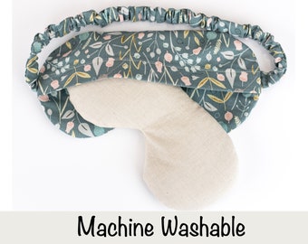 Weighted Flax Seed Eye Mask or Eye Pillow With Machine Washable Cover, Lavender Essential Oil