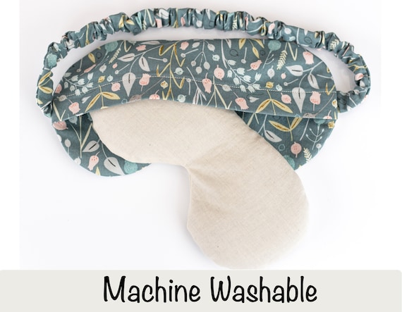 Weighted Flax Seed Eye Mask or Eye Pillow With Machine Washable Cover, Lavender Essential Oil