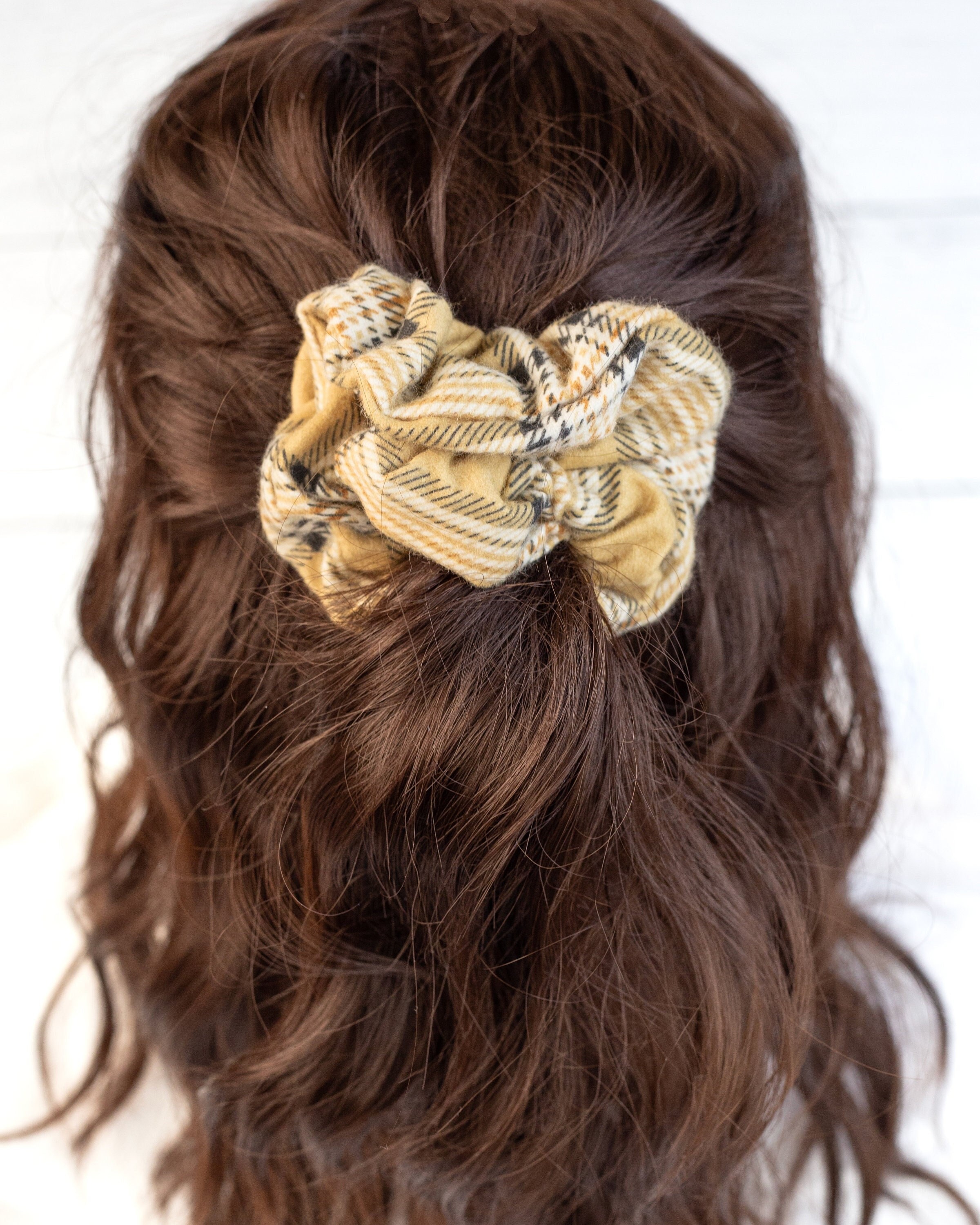 Tan Plaid Check Thin Hair Ties, Set of 5 611vhqKCVqL.jpg_BO30,255,255,  main image 3