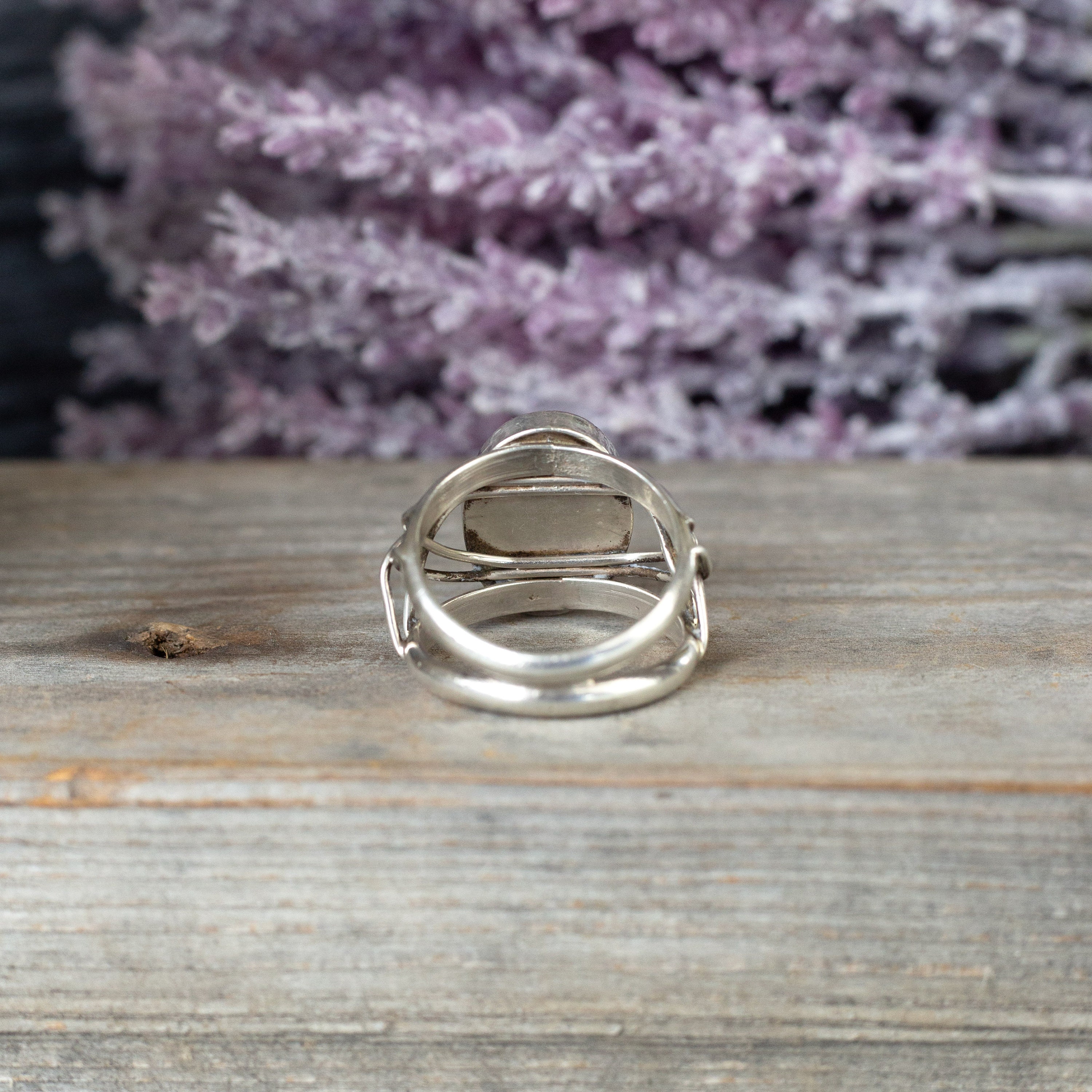 Bague Argent Massif Sertie Agate - Taille 53 (42 FR?), Vintage, Articulée