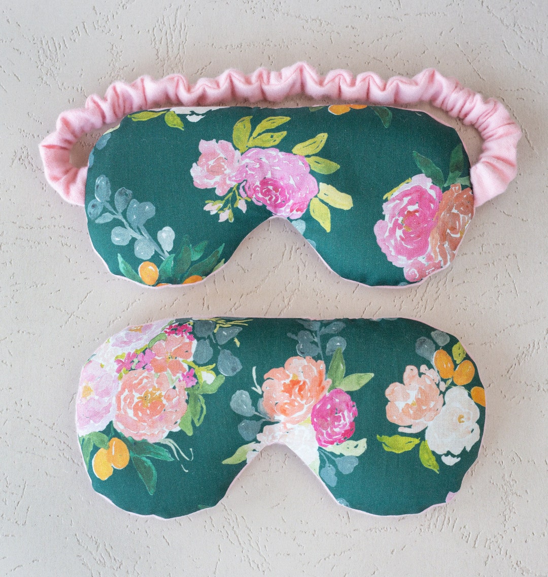 Weighted Flax Seed Green Floral Eye Mask / Pillow With Etsy