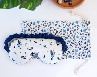 Plant Lady Weighted Flax Seed Eye Mask or Eye Pillow and Drawstring Storage Bag 2 Piece Gift Set