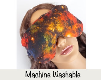 Weighted Flax Seed Eye Mask or Eye Pillow  With Machine Washable Cover, Lavender Essential Oil