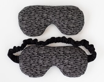 Black and White Print Weighted Flax Seed Eye Mask or Eye Pillow with Lavender Essential Oil