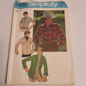Simplicity 7698 Men&#39;s Western Style Shirts