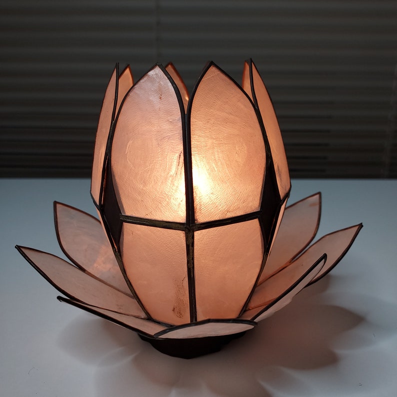 Capiz Shell Lotus Flower Votive Tea Light Candle Holder - Thumbnail 3
