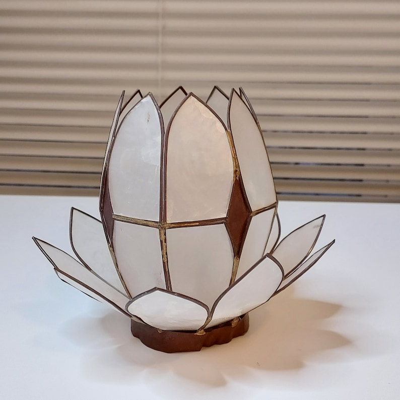 Capiz Shell Lotus Flower Votive Tea Light Candle Holder - Thumbnail 2