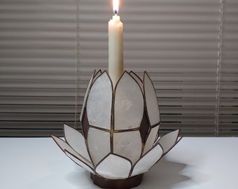 Capiz Shell Lotus Flower Votive Tea Light Candle Holder